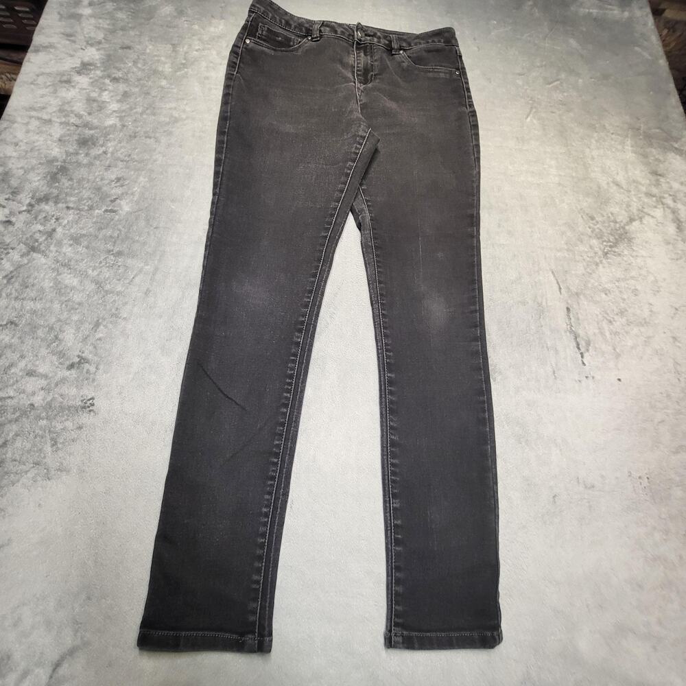 D. Jeans Jeans Womens 8 Black Skinny Slim Stretch Charcoal Wash 5-Pocket